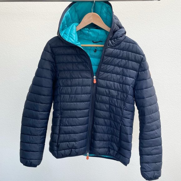 Save The Duck Jackets & Blazers - Save The Duck Navy Blue Ultra Light Puffer Jacket